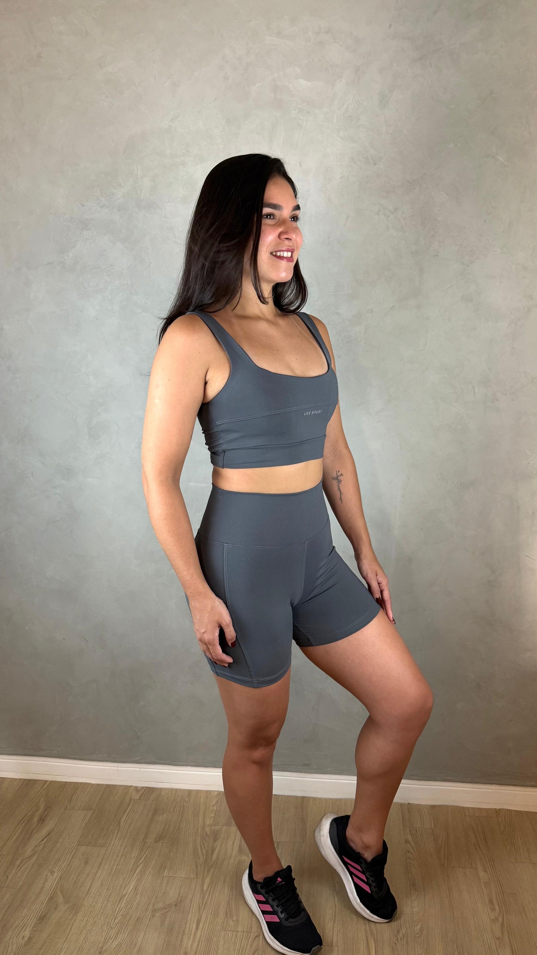 Conjunto de Short Tred - Chumbo