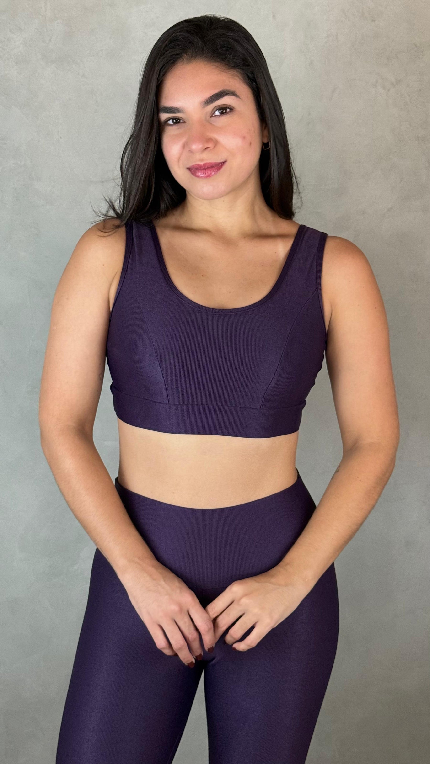 Conjunto Aveludado de Compressão Legging + Top Sofia Açai