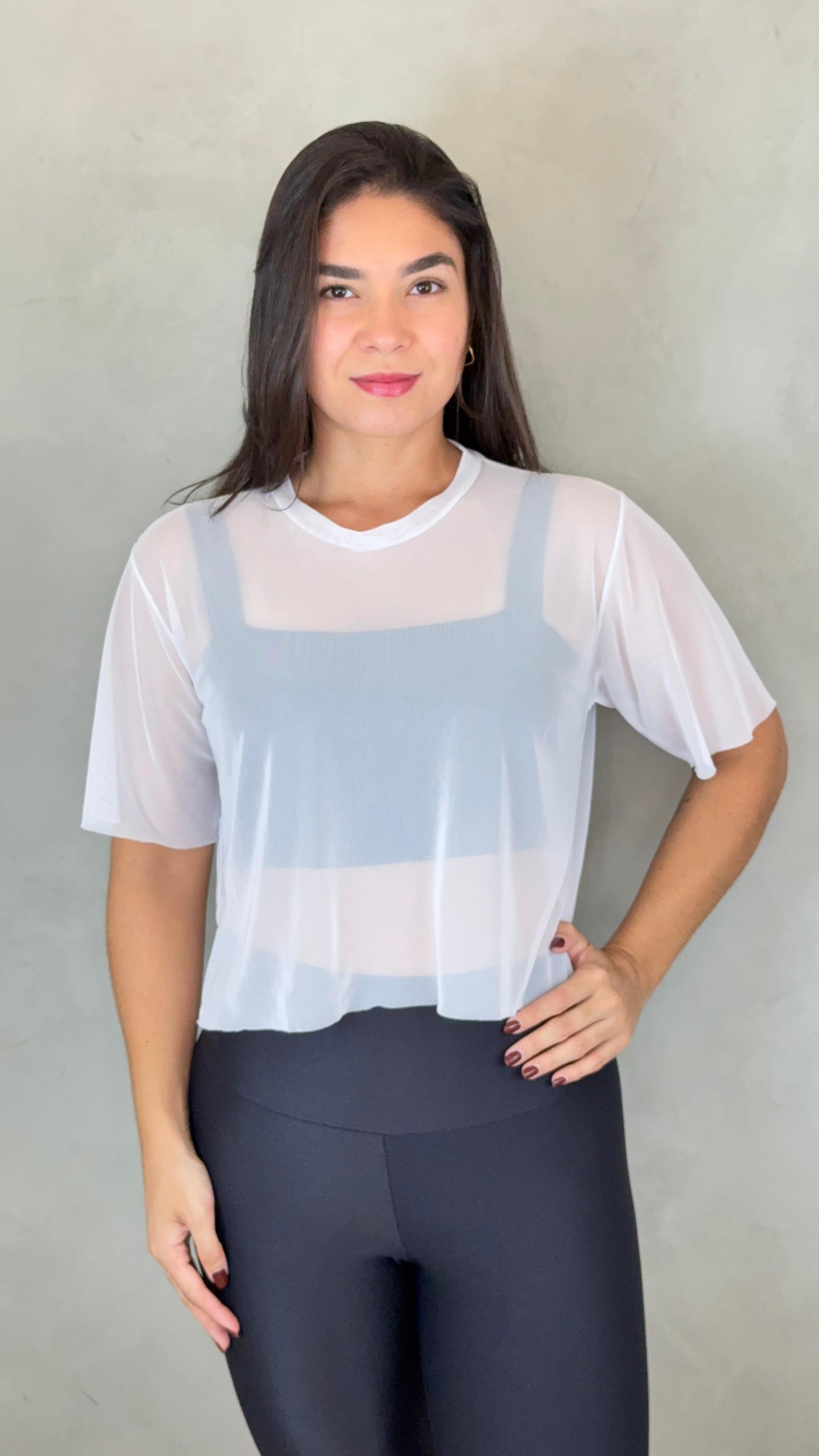 Cropped Tule - Branco