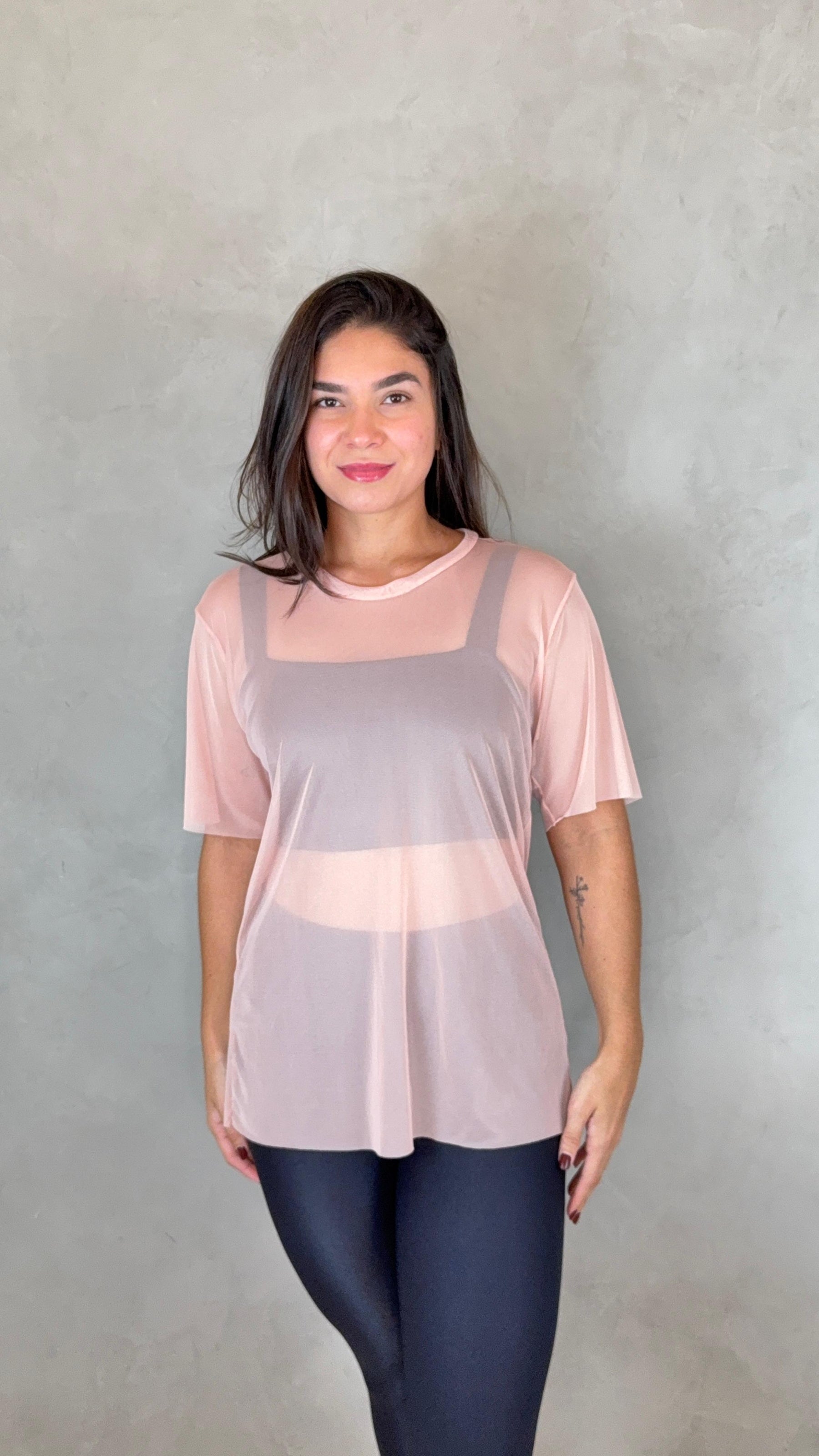 Blusa Clássica Tule - Rosé