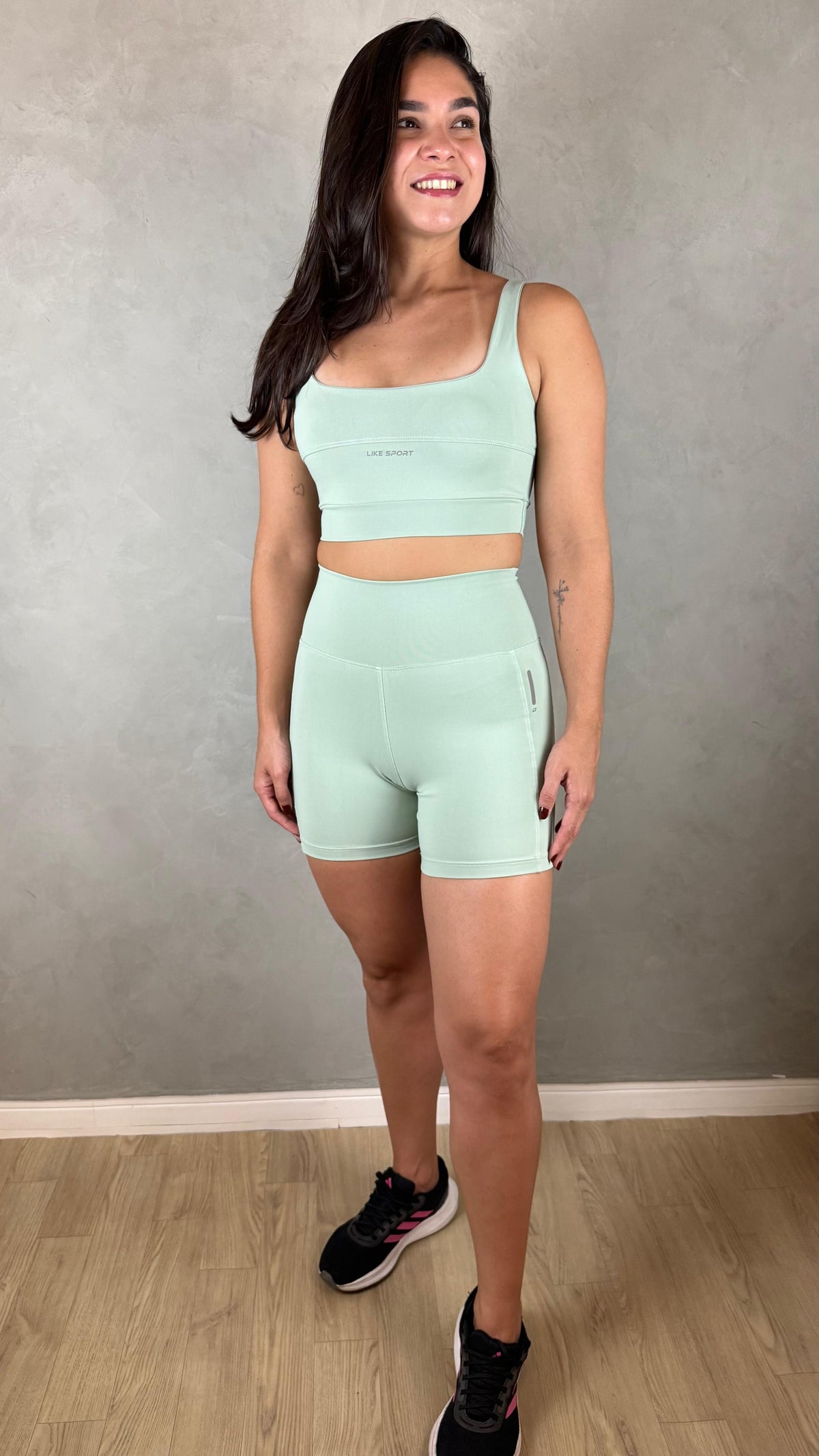 Conjunto de Short Tred - Verde Sálvia