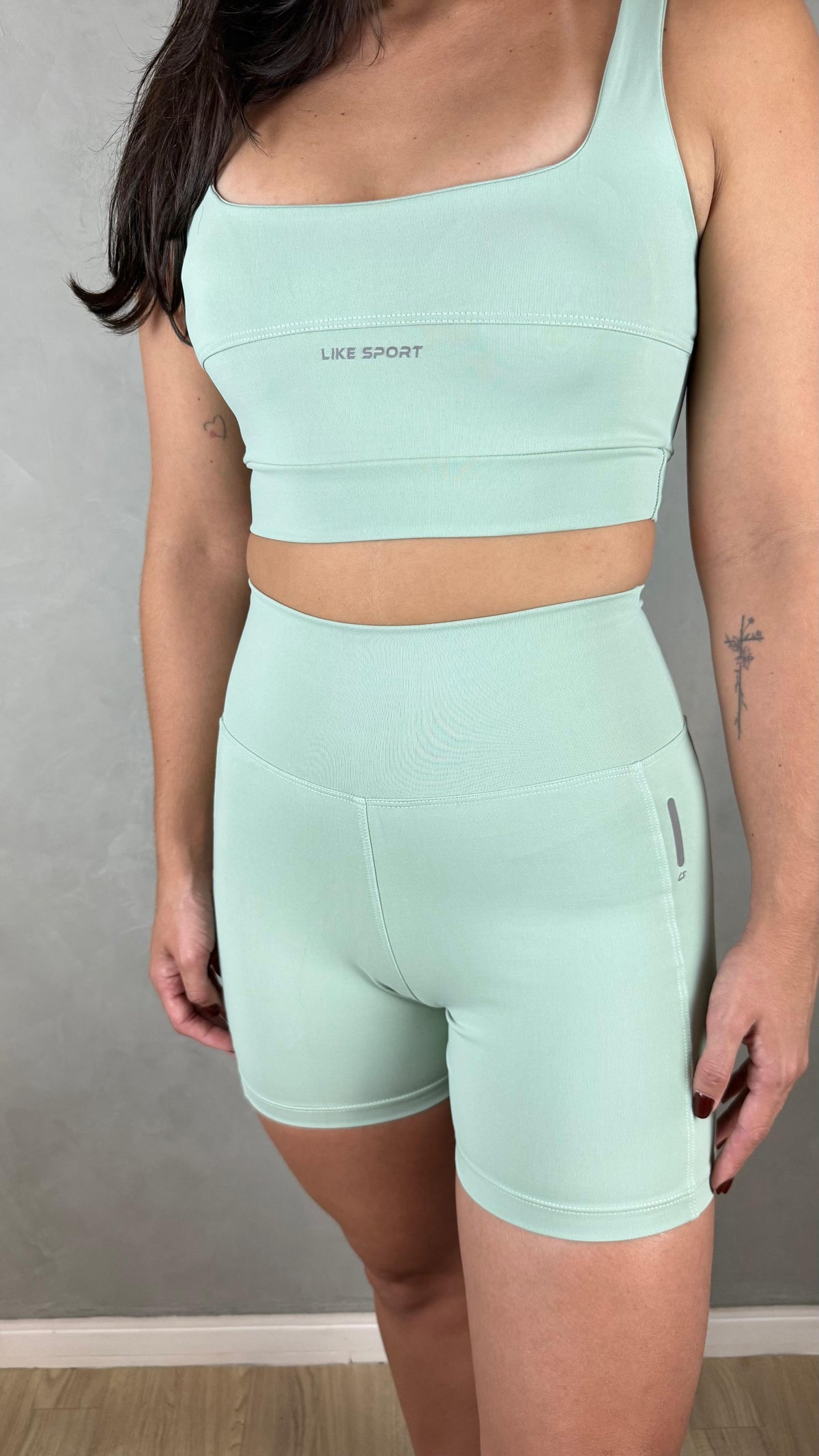 Conjunto de Short Tred - Verde Sálvia