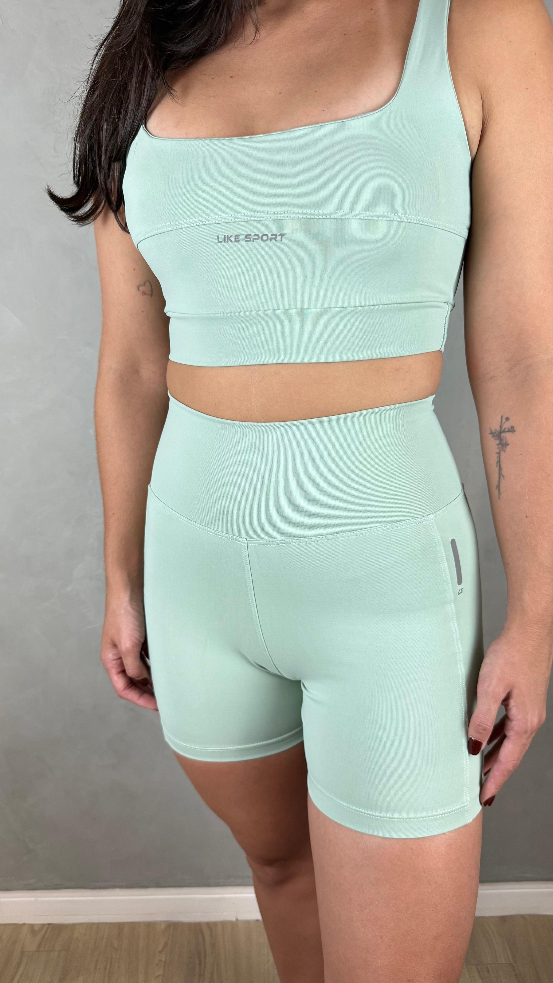 Conjunto de Short Tred - Verde Sálvia