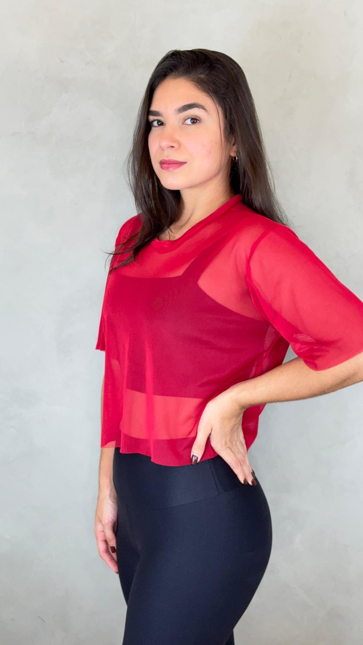 Cropped Tule - Vermelho