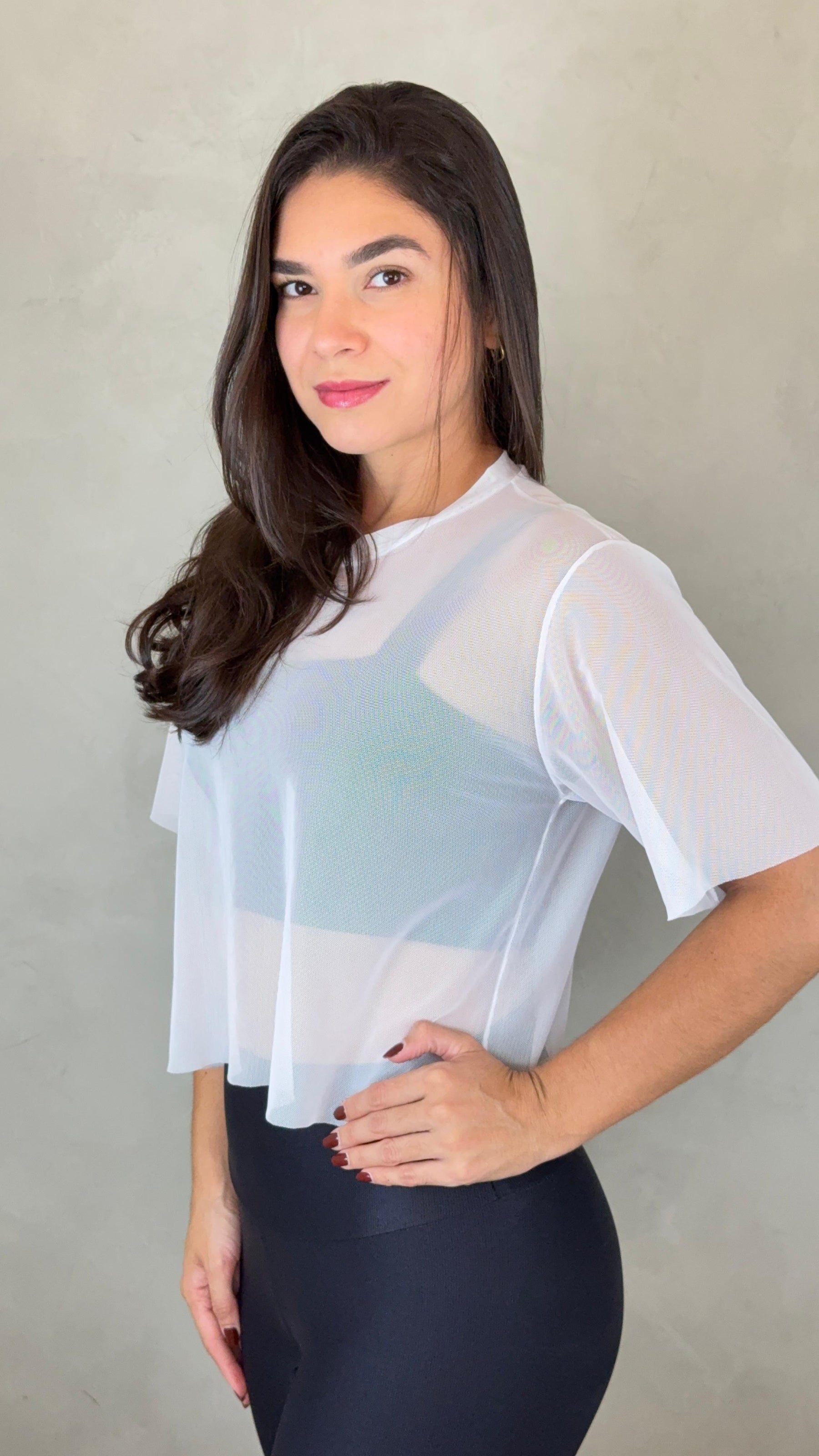 Cropped Tule - Branco