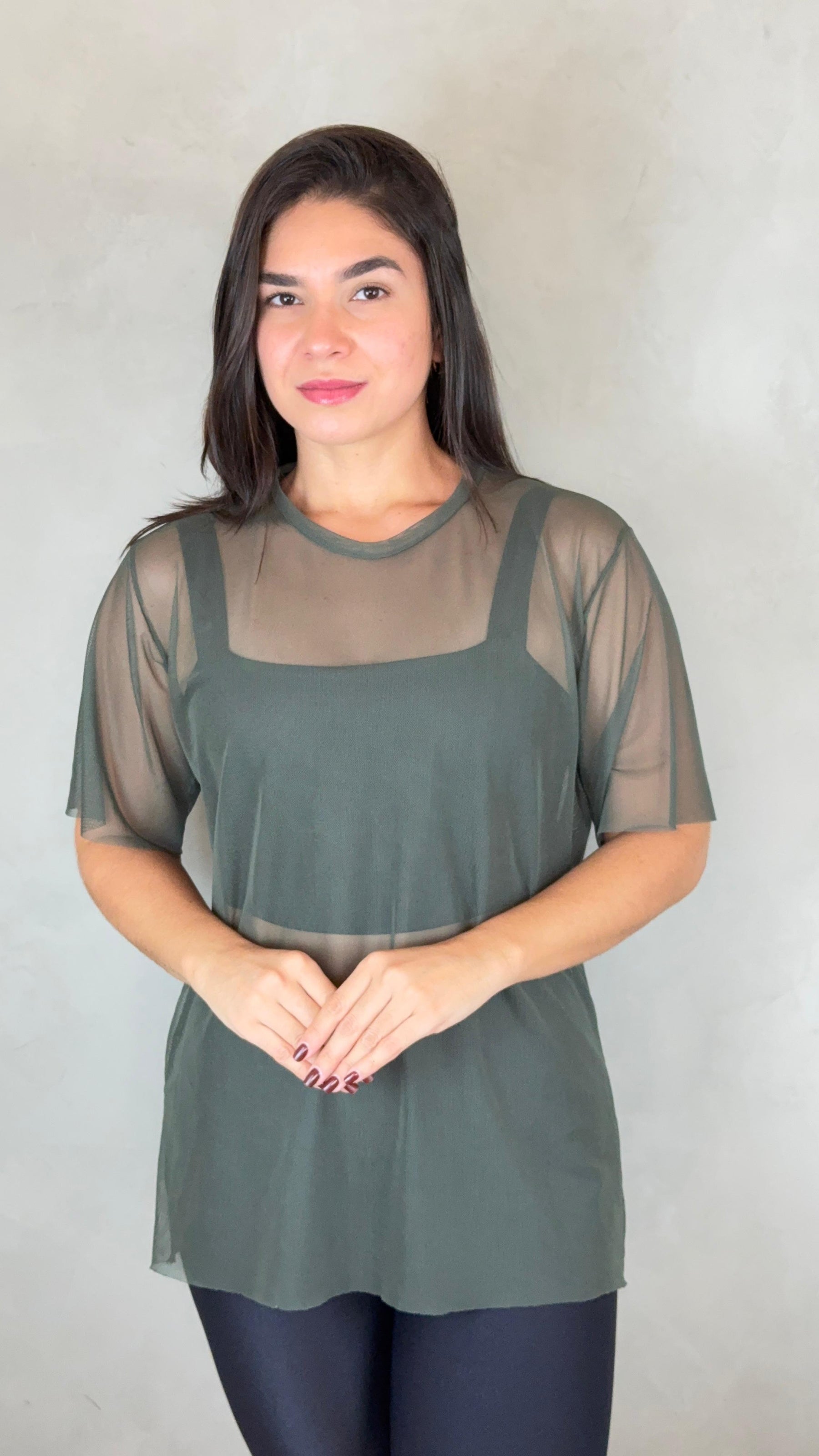 Blusa Clássica Tule - Verde Militar