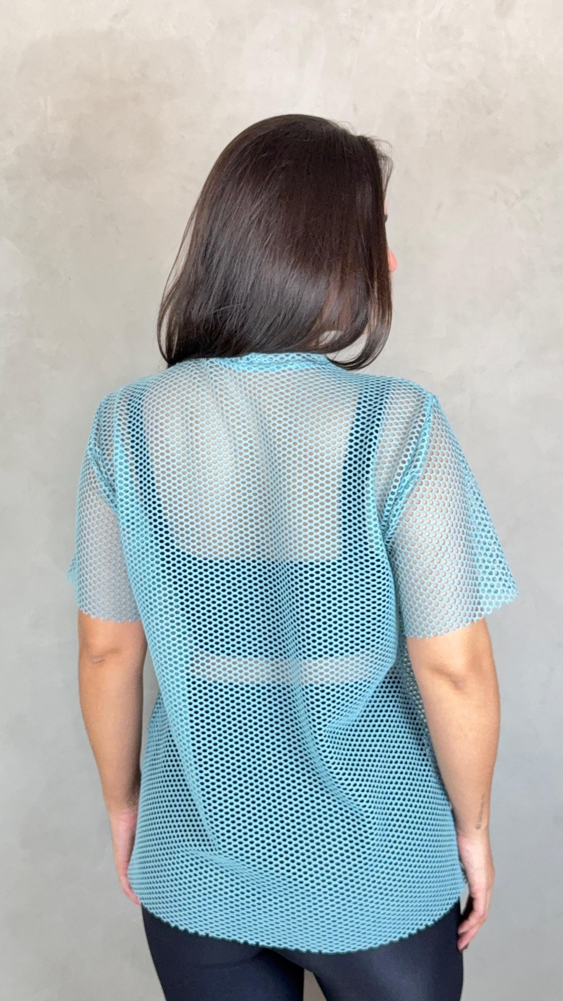 Blusa Arrastão Tela - Azul Patróleo