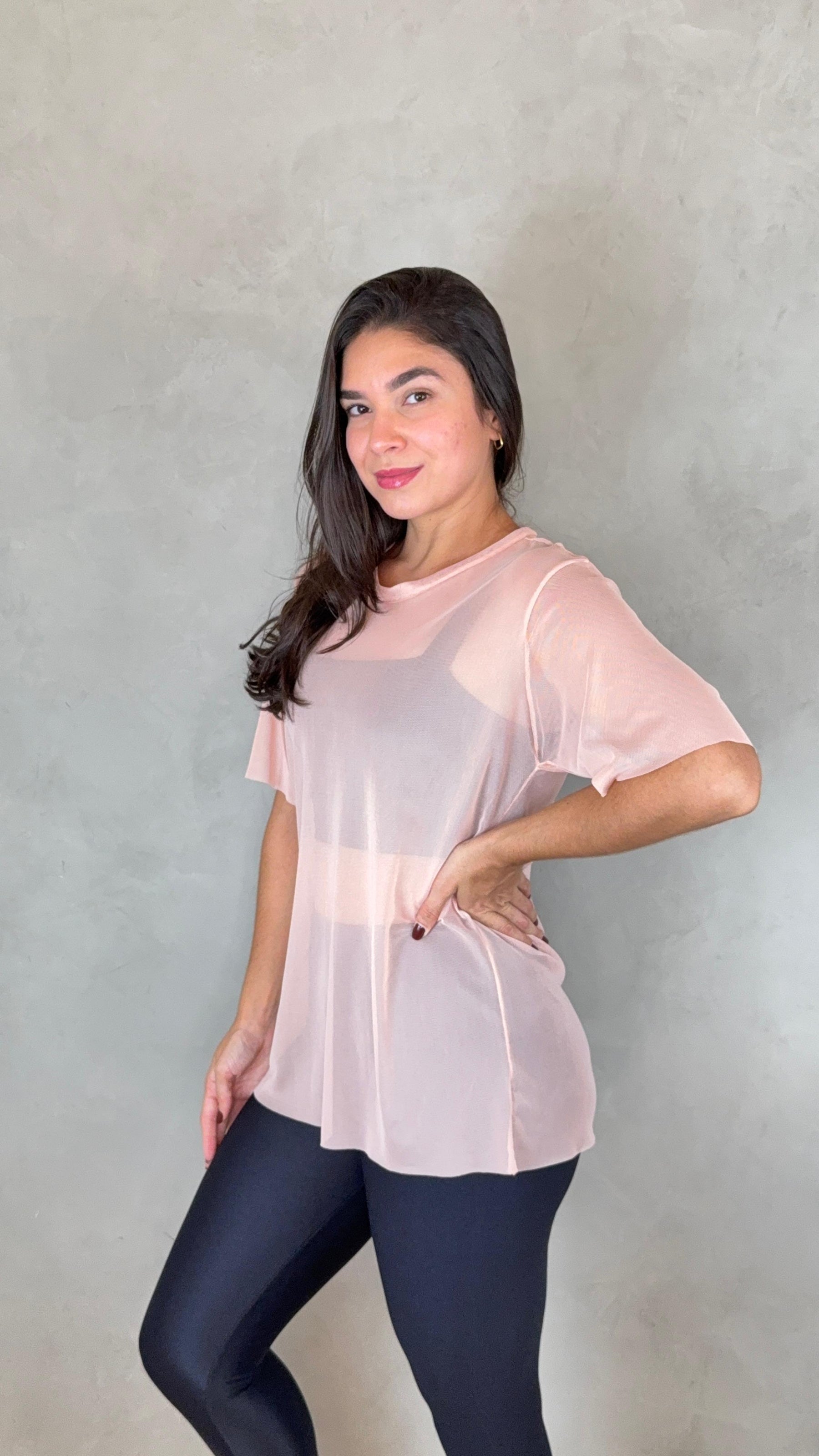 Blusa Clássica Tule - Rosé