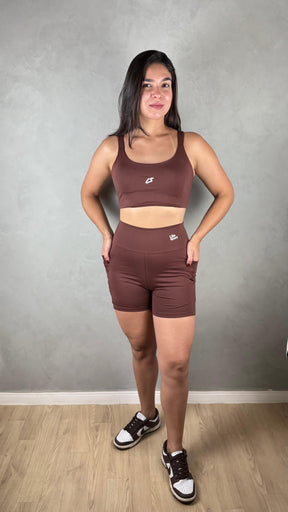 Conjunto de Short Speed - Marrom Escuro