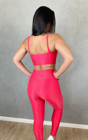 Conjunto Aveludado de Compressão Legging + Top Bia Coral