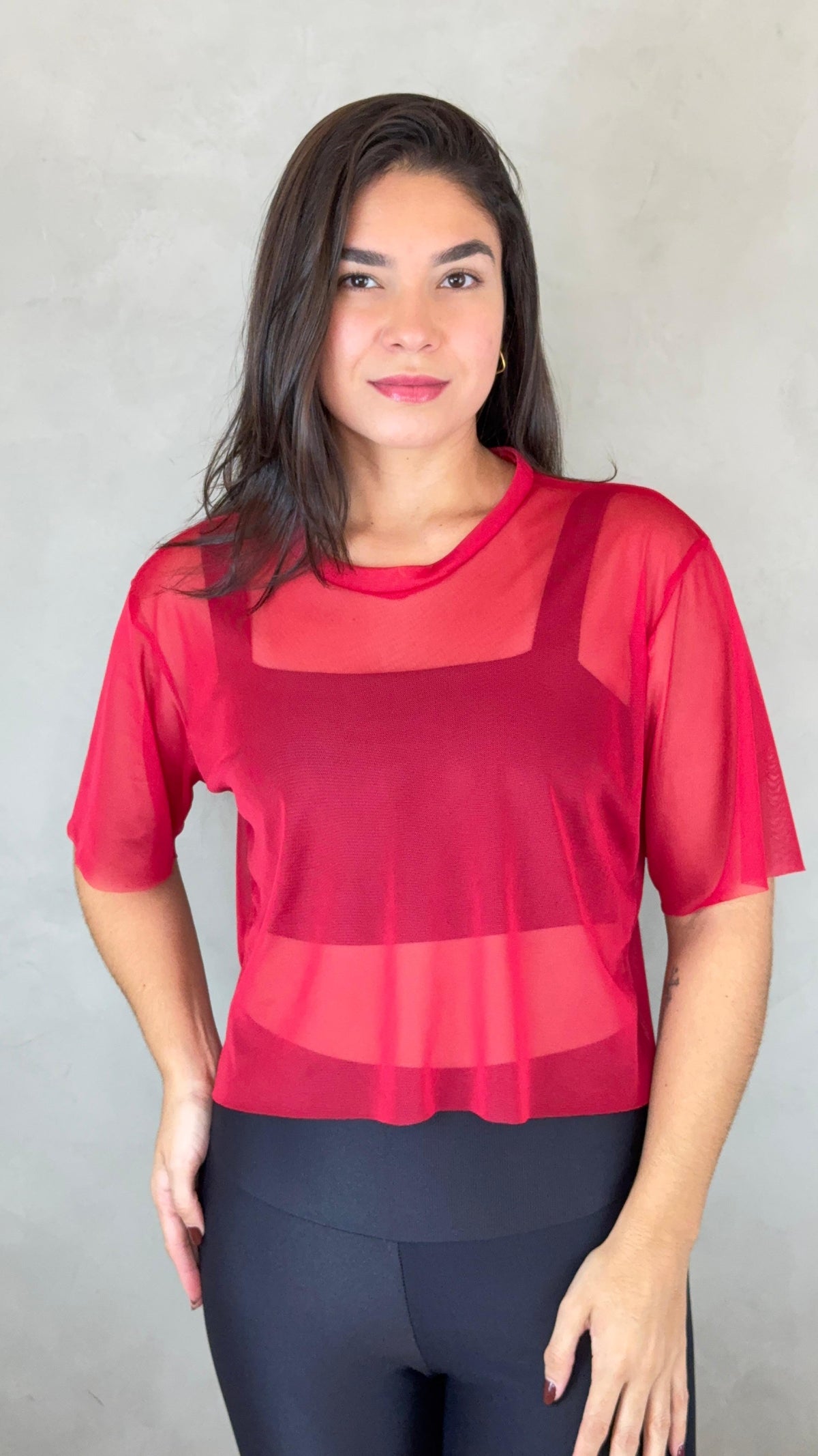 Cropped Tule - Vermelho