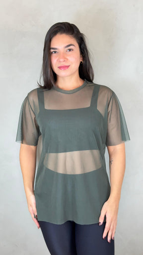 Blusa Clássica Tule - Verde Militar