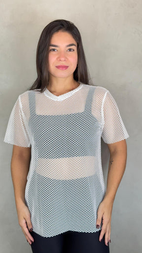Blusa Arrastão Tela - Branco
