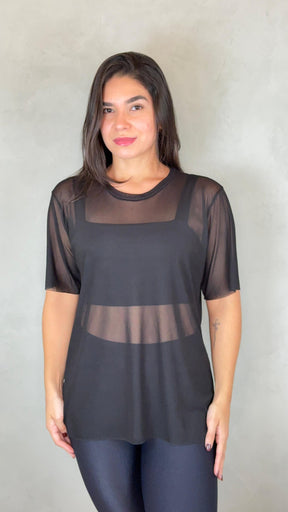 Blusa Clássica Tule - Preto