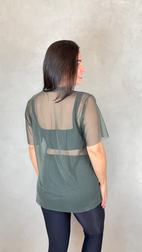 Blusa Clássica Tule - Verde Militar