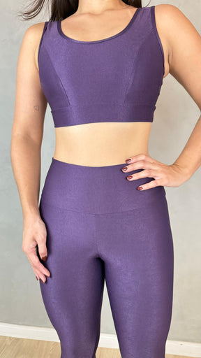 Conjunto Aveludado de Compressão Legging + Top Sofia Açai