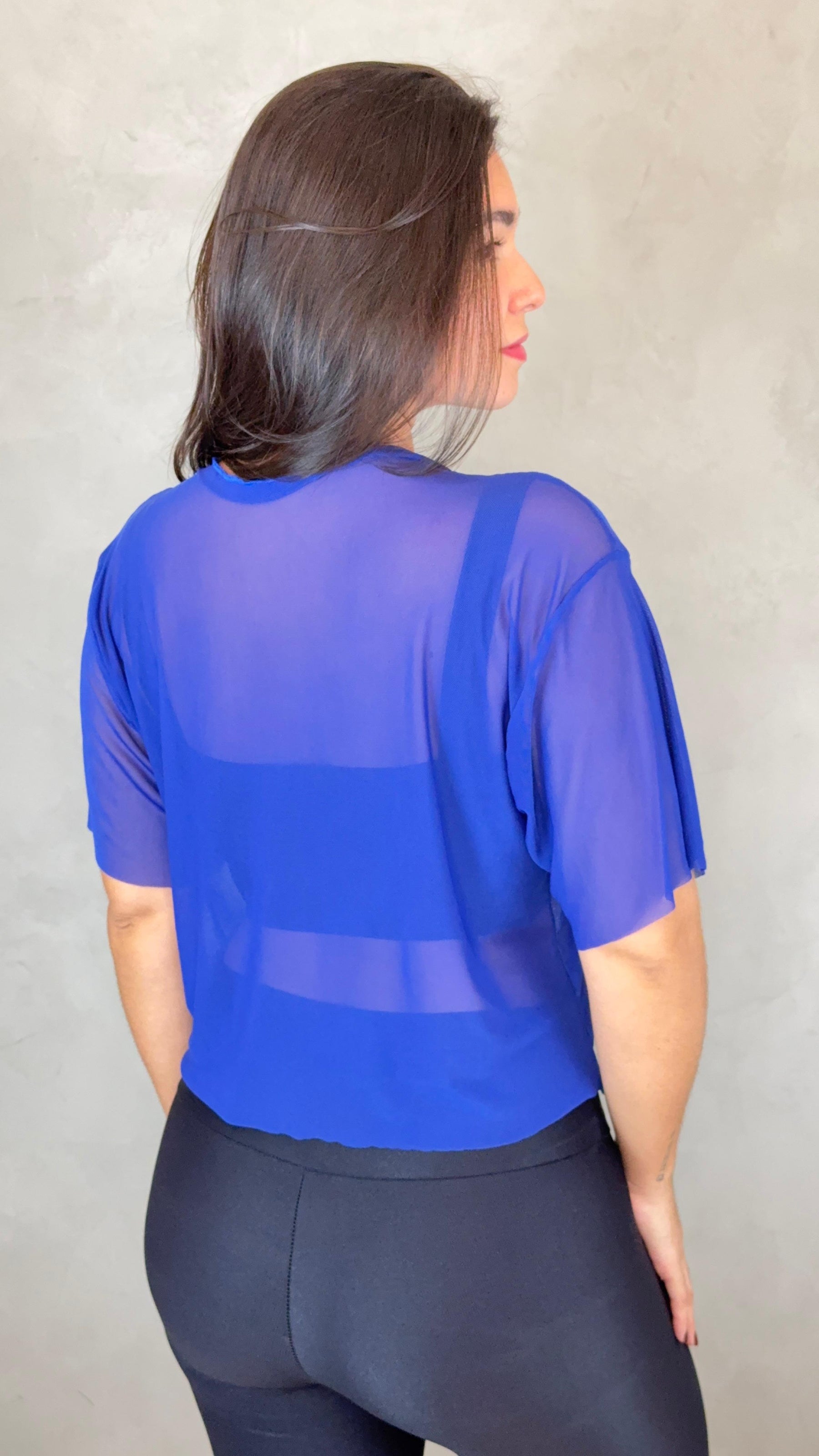 Cropped Tule - Azul Bic