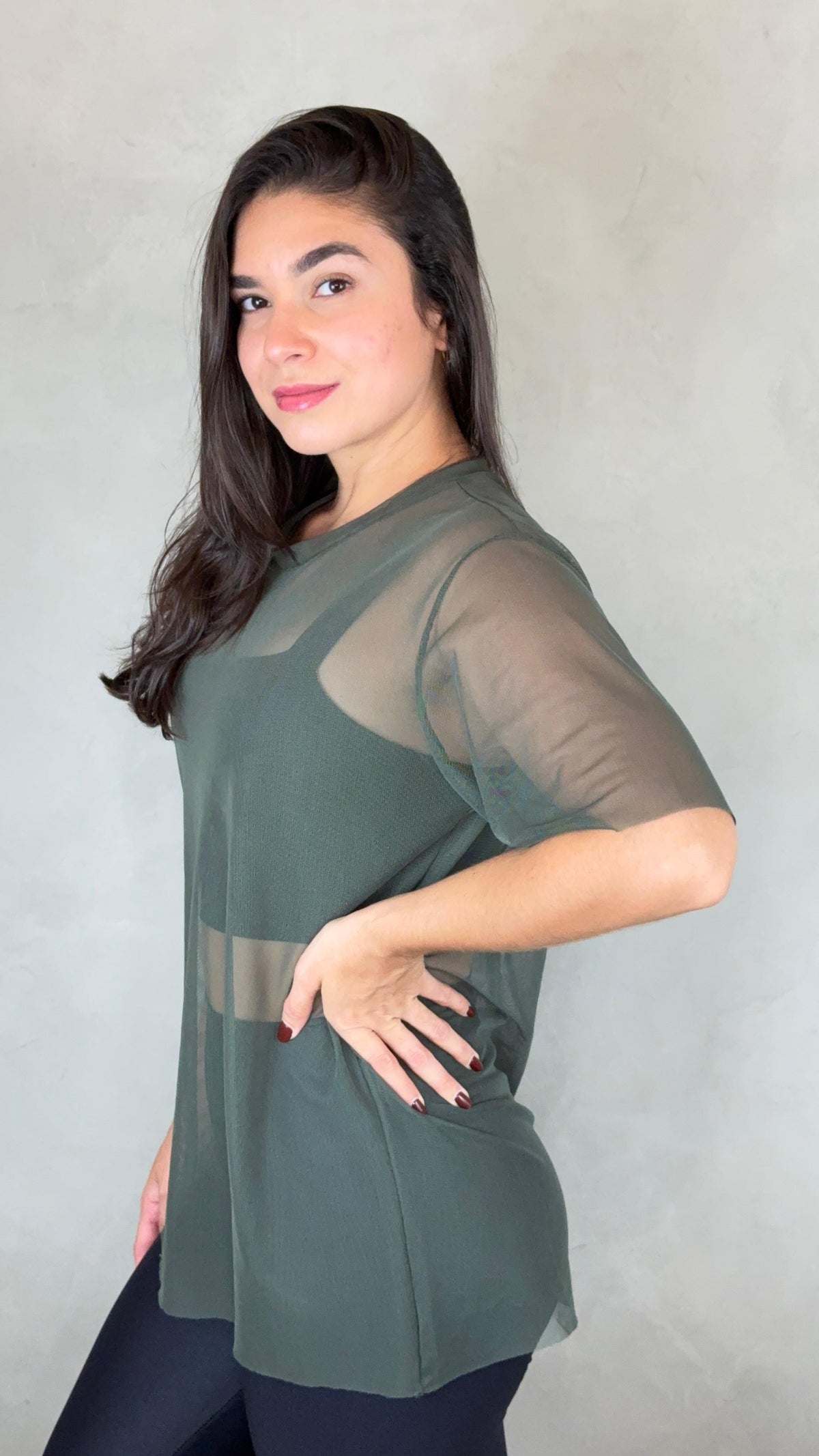 Blusa Clássica Tule - Verde Militar