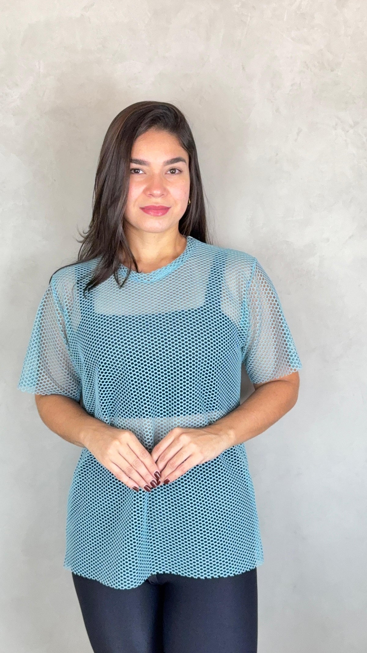 Blusa Arrastão Tela - Azul Patróleo