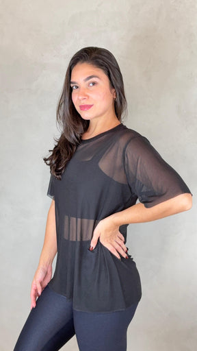Blusa Clássica Tule - Preto