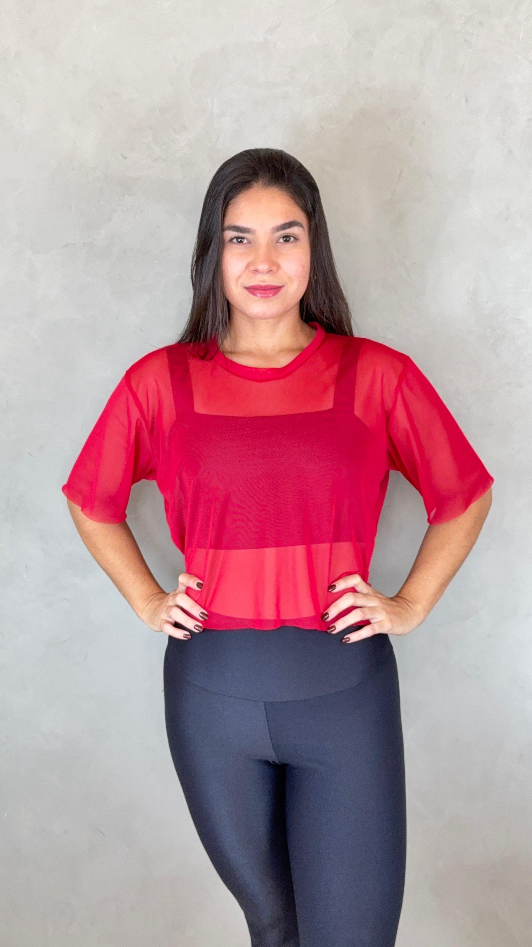 Cropped Tule - Vermelho