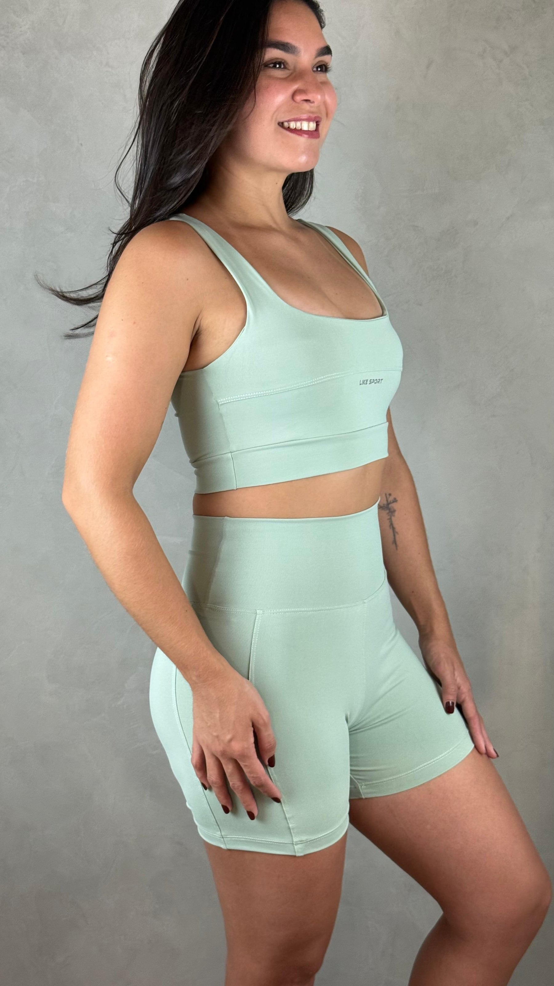 Conjunto de Short Tred - Verde Sálvia