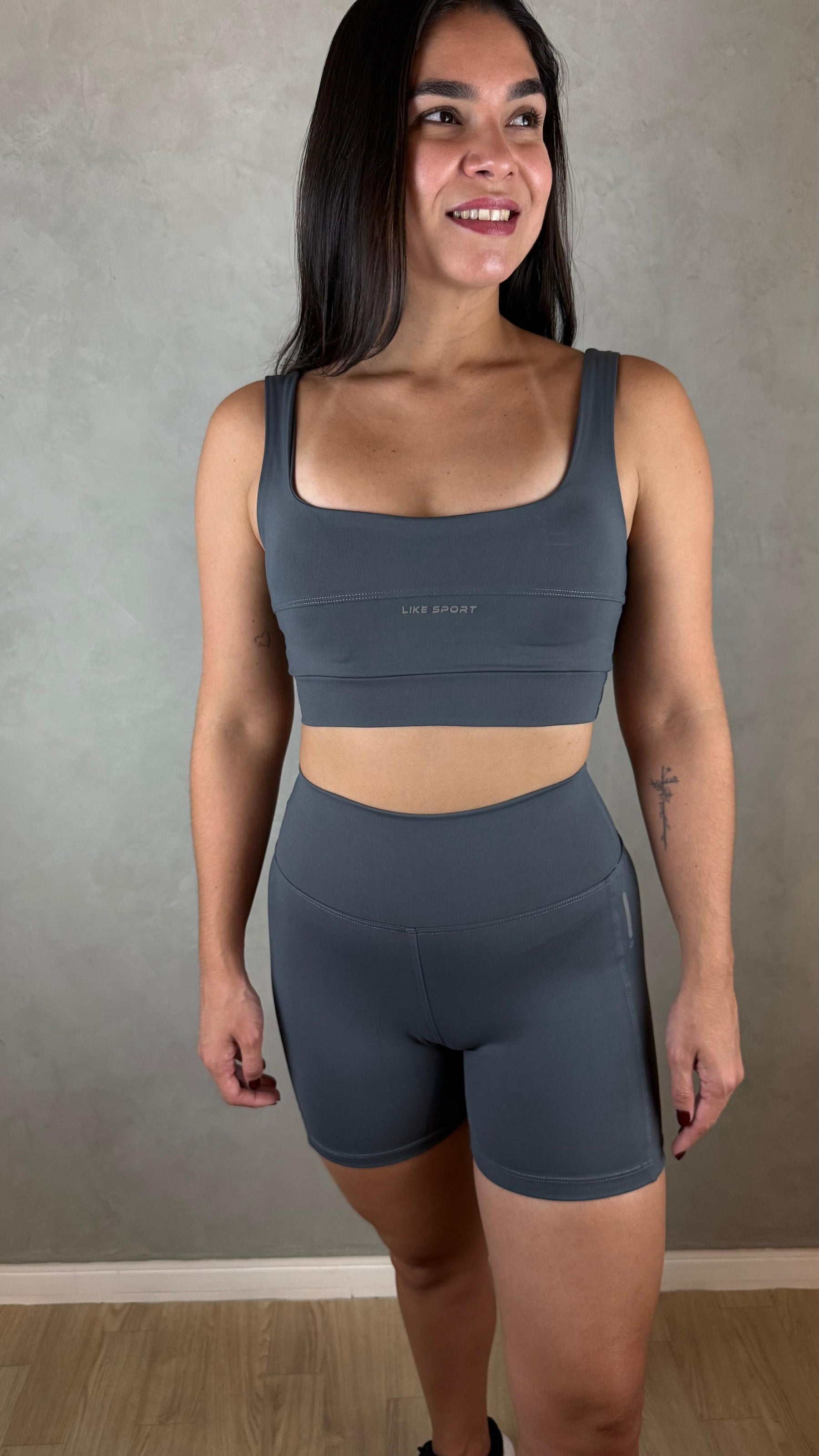 Conjunto de Short Tred - Chumbo