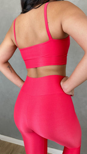 Conjunto Aveludado de Compressão Legging + Top Bia Coral