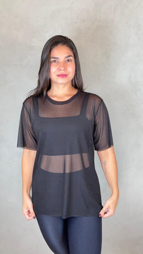 Blusa Clássica Tule - Preto