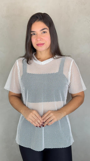 Blusa Arrastão Tela - Branco