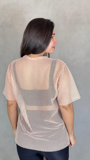 Blusa Arrastão Tela - Rosé